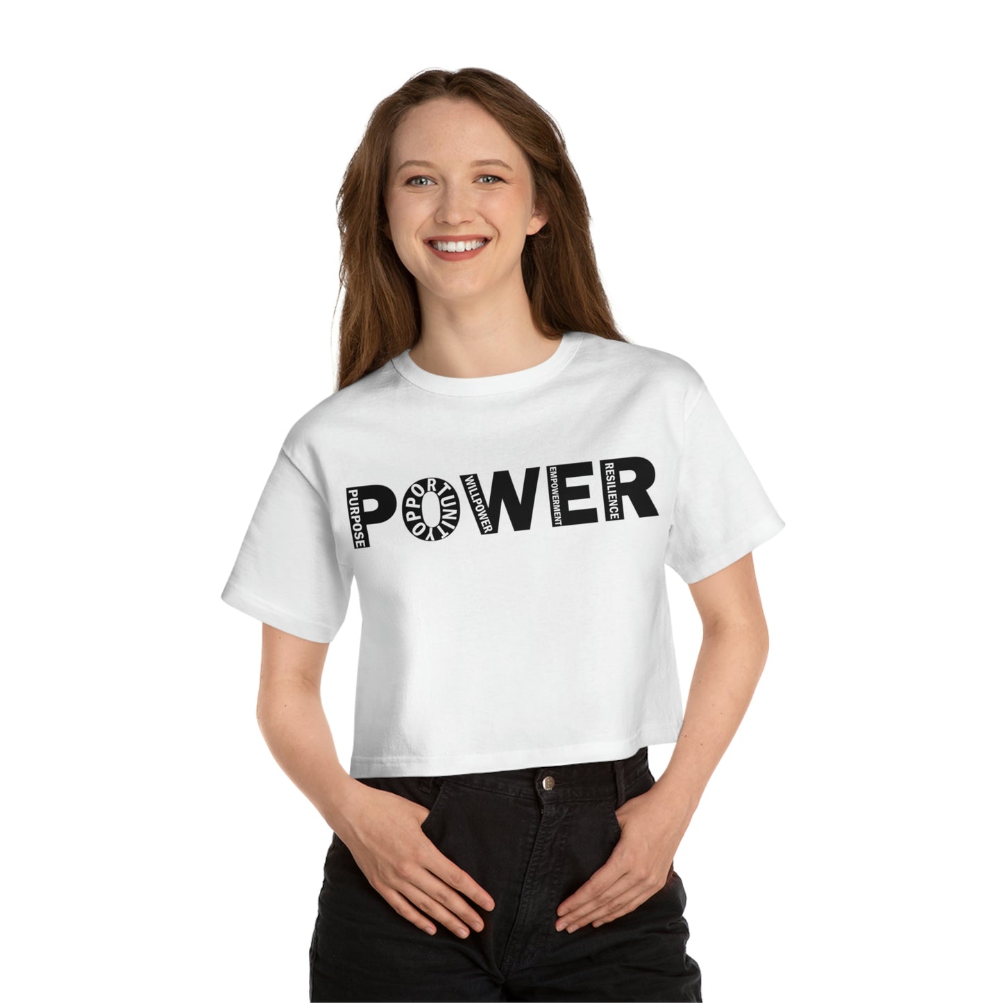 POWER UP Champion Women's Heritage Cropped T-Shirt