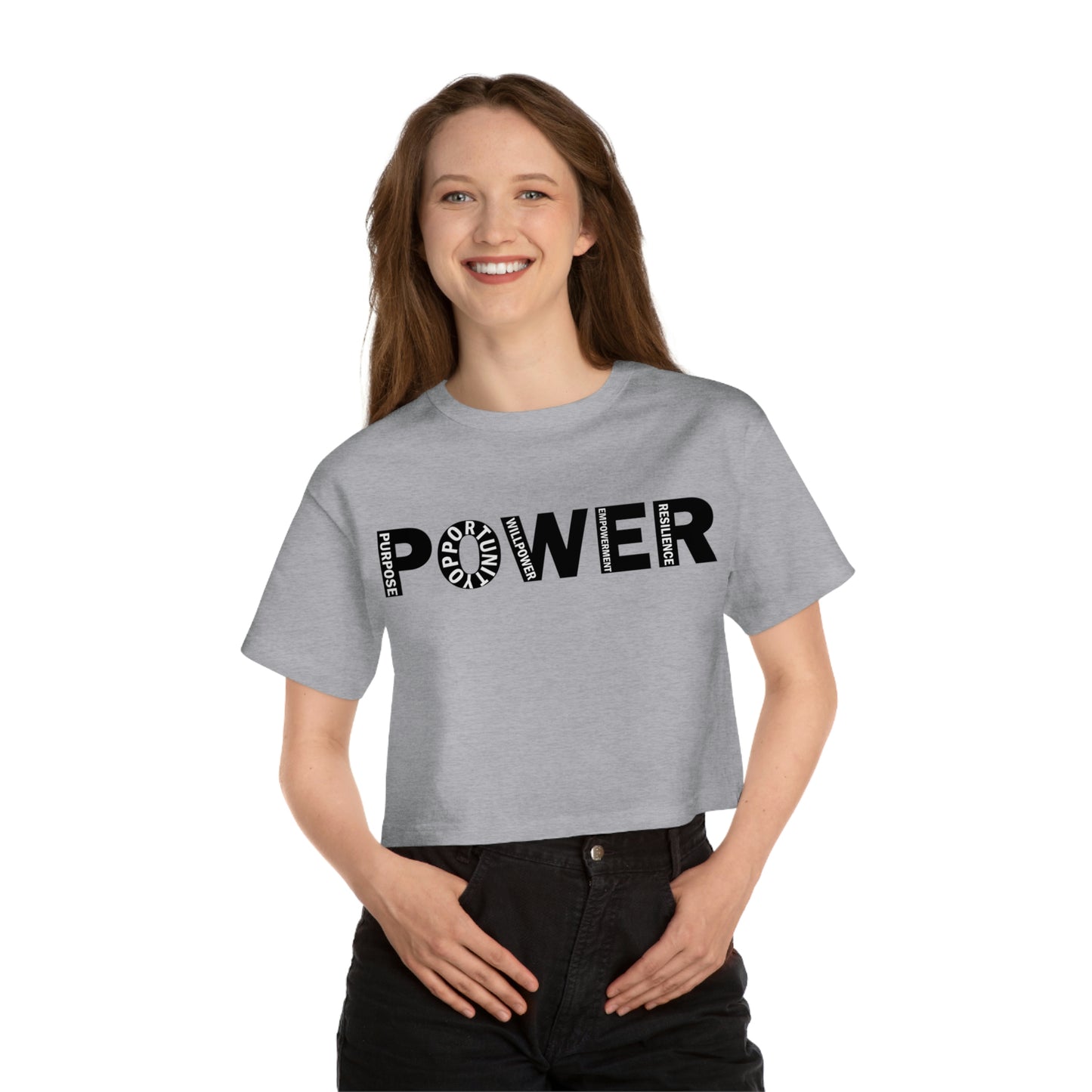 POWER UP Champion Women's Heritage Cropped T-Shirt